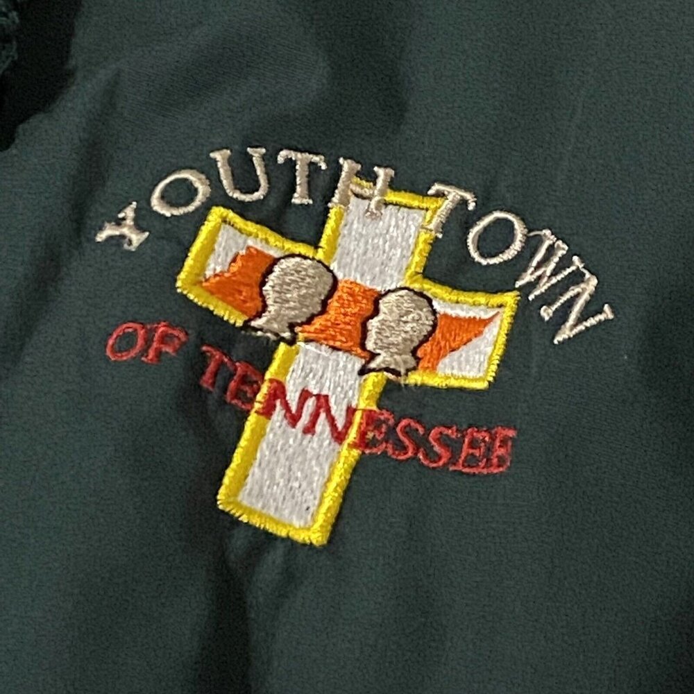 Vtg 80s Youth Town of Tennessee Windbreaker Size XL Green‎